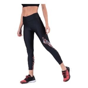 UNDER ARMOUR HG Armour Printed Panel Ankle Crop Black Size Medium Running Gym